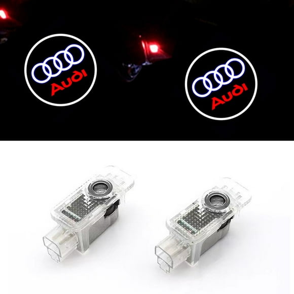 Applicable à Audi Lumière de Bienvenue Voiture à Double interface led Lumière, Lumière laser, Lumière de projection de Porte, Lumière de LOGO (pack de 2)