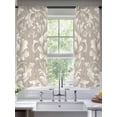 thumbnail image 2 of Light Brown Flowers Sheer Curtains 63 Inch Length 2 Panels Set, Rustic Boho Ethnic Middle Century Voile Window Treatment Rod Pocket Curtains Sheers Drapes for Bedroom/Living Room/Kitchen 52x"63"x2, 2 of 7
