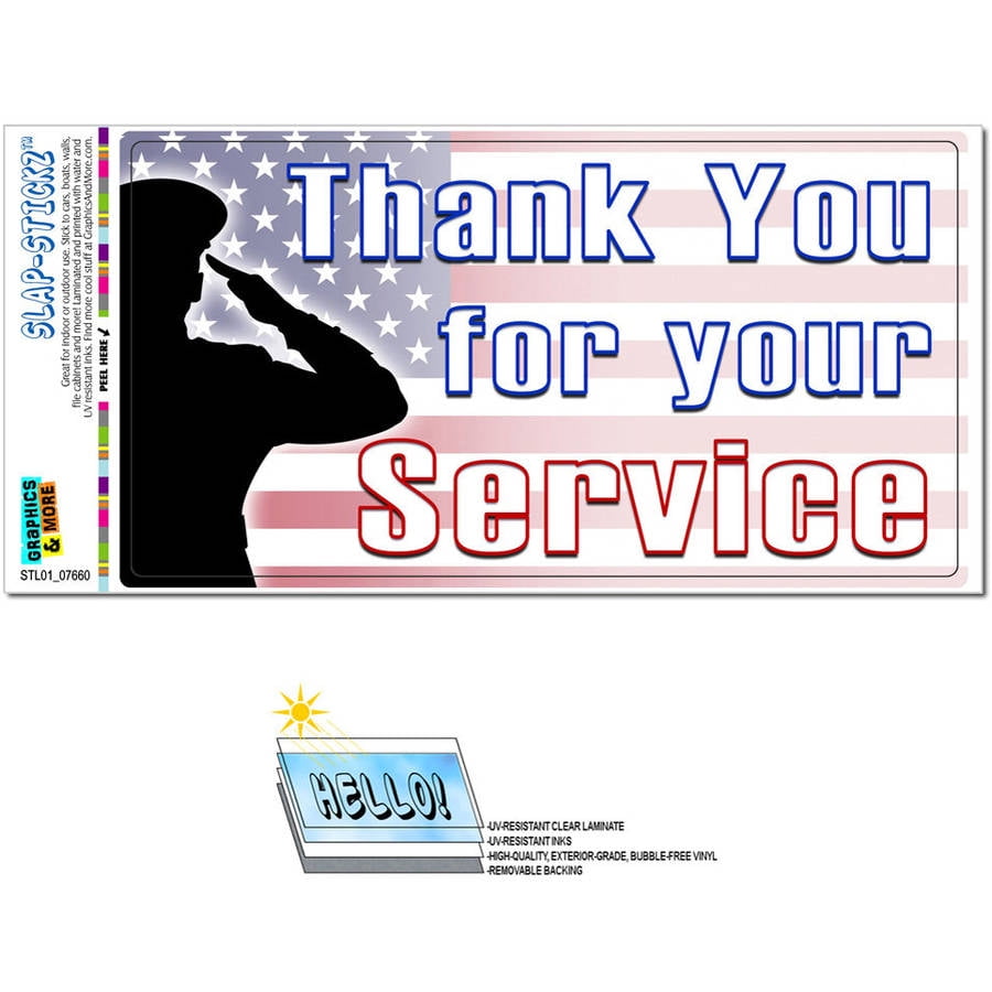 Thank You For Your Service Usa Military Troops United States Marine Corps Navy Air Force Army Automotive Car Window Locker Bumper Sticker Walmart Com Walmart Com