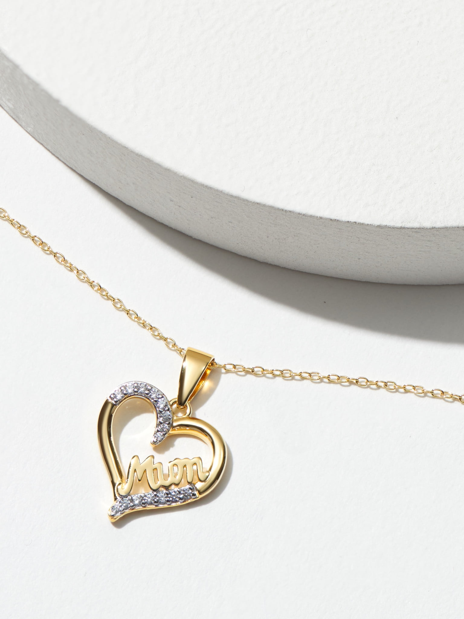 hn♡mama Forever Facets Mom Heart Cubic Zirconia 18