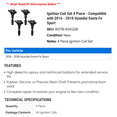 thumbnail image 2 of Ignition Coil Set 4 Piece - Compatible with 2016 - 2018 Hyundai Santa Fe Sport 2017, 2 of 2