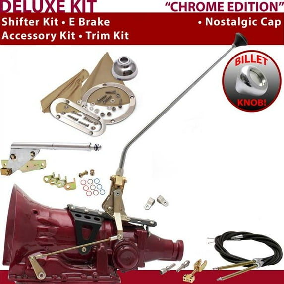 American Shifter PG Shifter Kit Chrome 23 in. E Brake Cable Clevis Trim Kit for F50C3