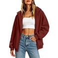 thumbnail image 6 of BUIGTTKLOP Zip up Hoodies for Women Fall Winter Casual Sweatshirts Zipper Oversized Lightweight Cute Jackets with Pockets, 6 of 8