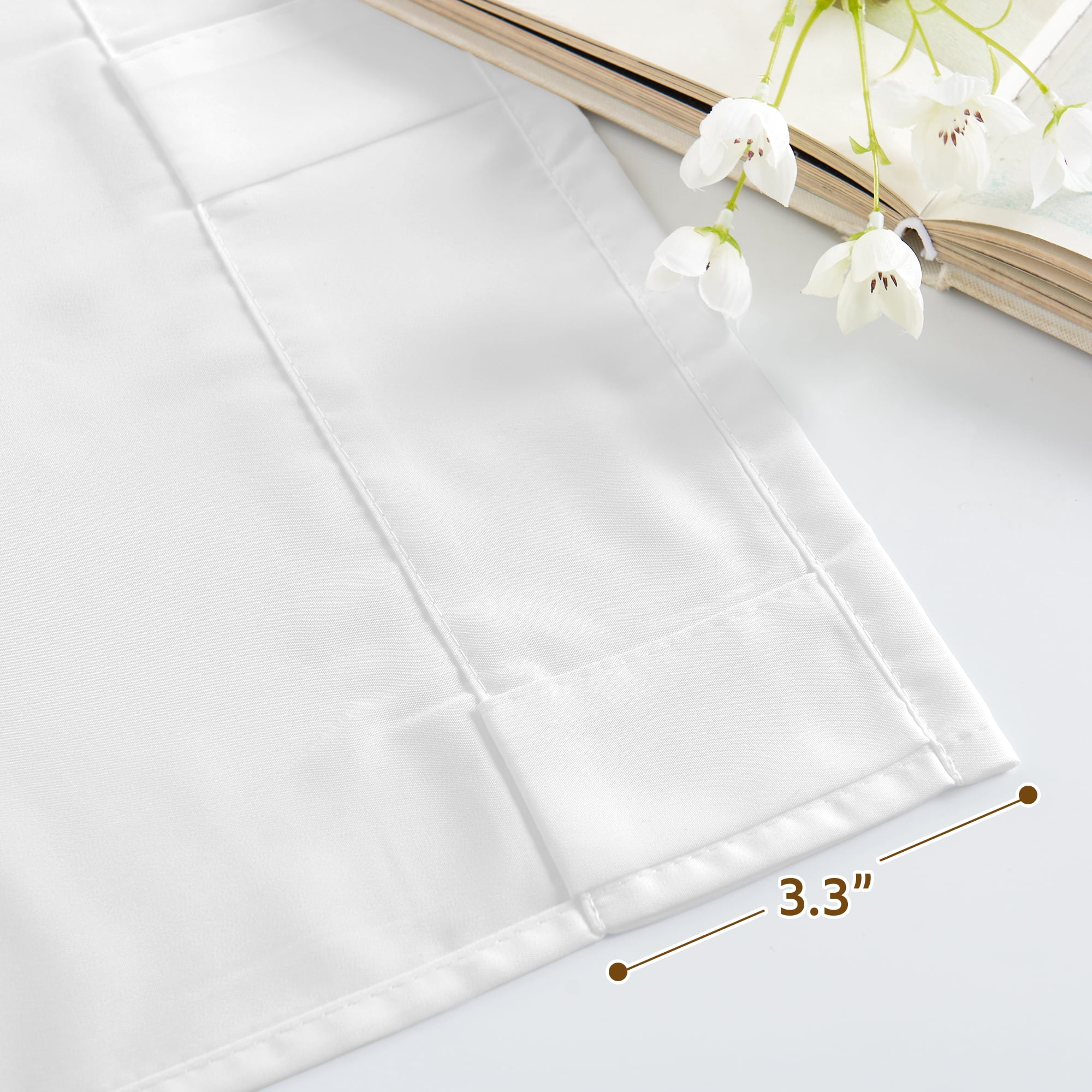 StangH Non-See-Through White Sheer Curtains - Elegant Light Filtering Drapes Rod Pocket & Back Tab Privacy Treatments for Bedroom/Living Room/Nursery/Ofiice, W52 x L84, 2 Panels Set