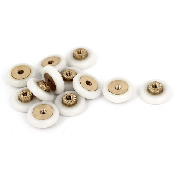 Unique Bargains 18mm Dia Sliding Pulleys Glass Shower Door Rollers Wheels Runners 12pcs