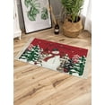 thumbnail image 3 of Red Christmas Large Area Rug 4x6ft Woven Runner Rug,Snowman Snowflake Xmas Tree Washable Living Room Bedroom Kitchen Bathroom Classroom Carpet with Tassels,Non-Shedding Indoor Outdoor Throw Door Mat, 3 of 5