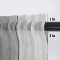thumbnail image 5 of Black Gray Ombre Valance Curtains for Kitchen/Living Room/Bathroom/Bedroom Window, Rod Pocket Small Topper Half Short Window Curtains Voile Sheer Scarf, Vintage Country Wooden 42"x18", 5 of 8