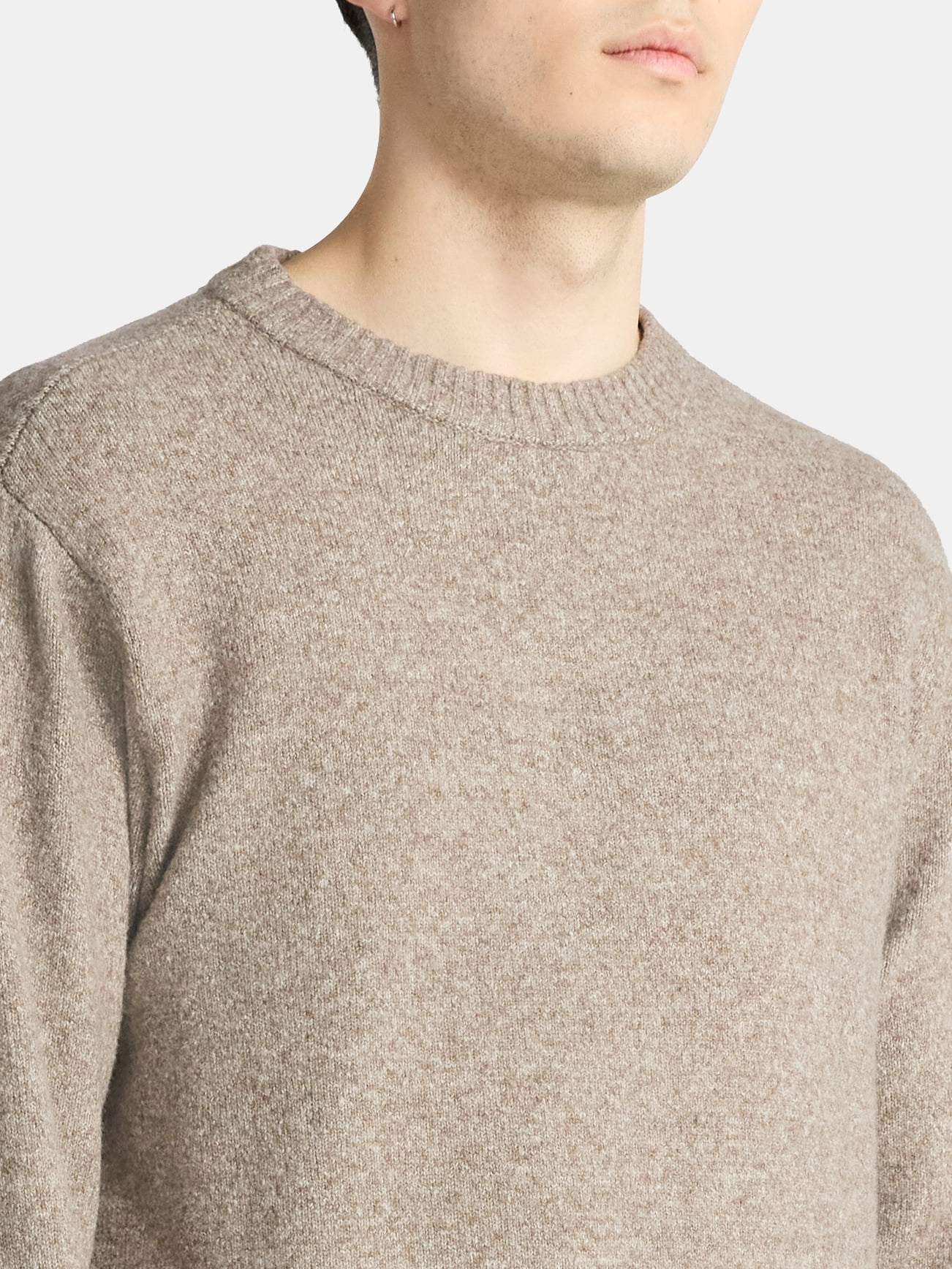 No Boundaries Crewneck Sweater with Long Sleeves, Men's