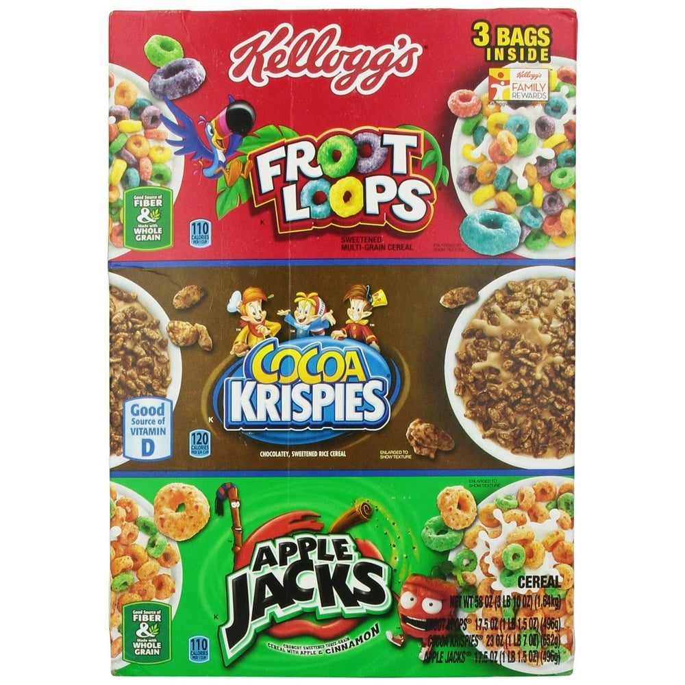 Kellogg's 3 Variety Cereal Pack, 58 Oz