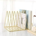 thumbnail image 4 of 9 Slot Magazine Holder,Desktop File Sorter Organizer Triangle Bookshelf Decor Home Office, 4 of 6