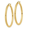 thumbnail image 2 of 14K Yellow Gold 45mm x 3mm Lightweight Round Hoop Earrings, 2 of 3