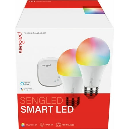 Sengled - Smart LED Multicolor A19 Starter Kit (2-Pack) - Multicolor