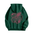 thumbnail image 7 of YDFCWXW Y2K Hoodie for Women Teen Girls Hibiscus Embroidered Pullover Hooded Top Cute Floral Preppy Hoodies Sweater Sweatshirts Green, L, 7 of 7