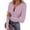 *Pink #, variant on ClodeEU Womens Button V Neck Striped Tshirt ,Long Sleeve Slim Fit T Shirts Casual Trendy Tops Pink #,Womens Plus XXL