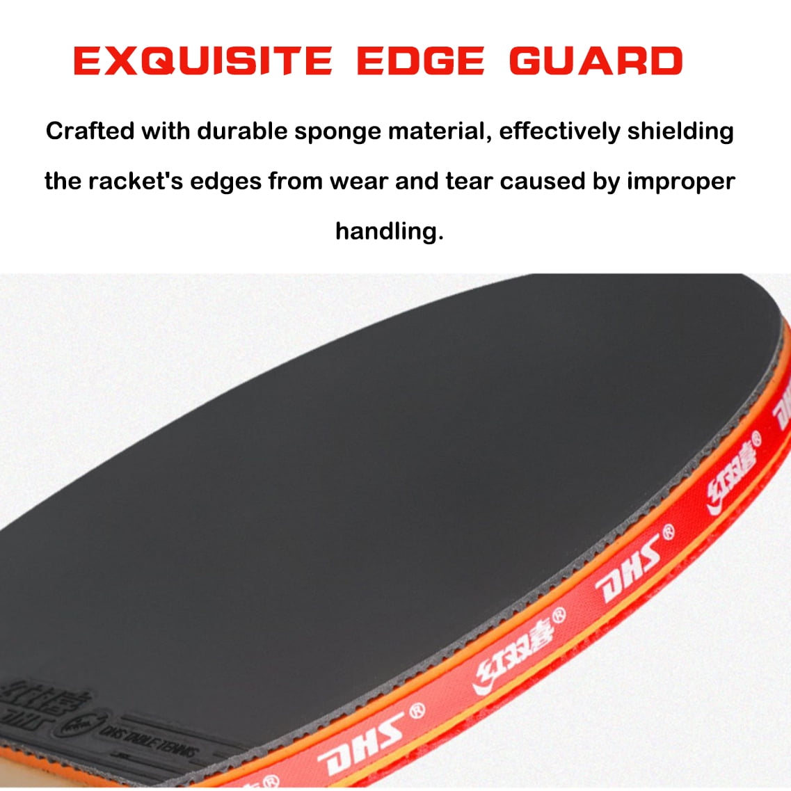 DHS Ping Pong Paddles Professional Table Tennis Racket with Hurricane Rubber Carrying Case - ITTF Approved Rubber for Tournament Play