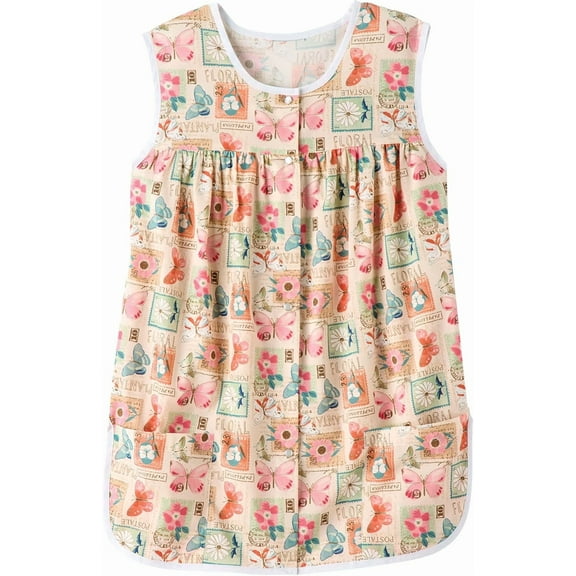 Snap Front Cobbler Aprons Vest with Two Patch Pockets