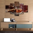 thumbnail image 4 of TISHIRON 5PCS Framed Whiskey Theme Canvas Wall Art Set,60"x32" Whiskey With Ice and Cigar Wall Canvas Art Decor, 4 of 7