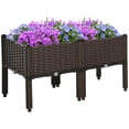 thumbnail image 1 of Outsunny Bac de Jardin Surélevé 2 Pcs PP Bac à Fleurs Surélevé, 1 of 10