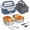 BeigeBlue 2 Container Set, variant on Monteka Electric Lunch Box Food Heater - Leakproof Portable Food Warmer heated lunch box for adults for Car/Home/Truck with 1.5L Removable Stainless Steel Container, 60W, 12V/24V/110V, DarkBlue