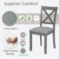 thumbnail image 5 of Modern Solid Wood Dining Chairs Set for 4, Padded Seat Kitchen Dining Chairs with Ergonomic Backrest, Durable Wooden Legs & Linen Cushions, Gray for Dining/Living Rooms, 5 of 9