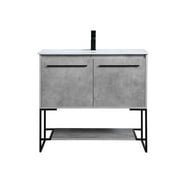36 inch Single Bathroom Vanity in Concrete Grey