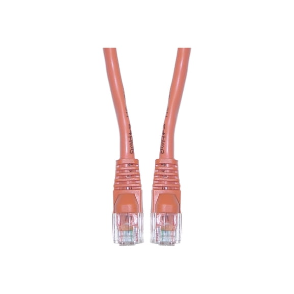 CableWholesale's Cat6 Orange Ethernet Crossover Cable, Snagless/Molded Boot, 3 foot