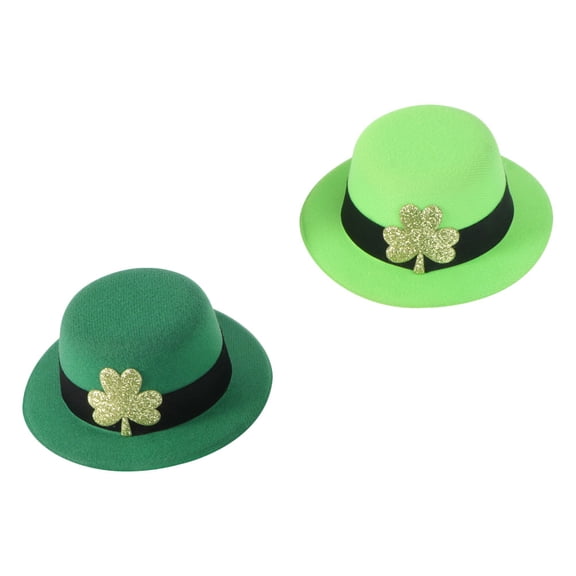 LOLIPPYY 2Pcs Shamrock Hat Hair Clip Hair Clamp Decor St Patricks Day Festival Accessory
