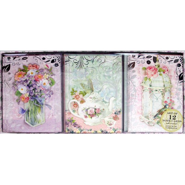 Punch studio note card trio pretty pastels walmart walmart