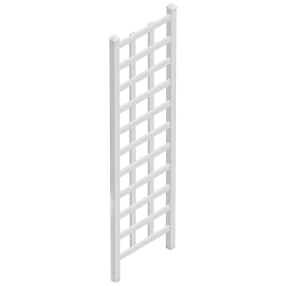 Dura-Trel Providence 22 x 75 Inch PVC Vinyl Outdoor Garden Patio Trellis, with Ground Anchors, White