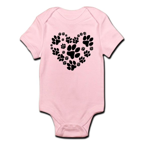 CafePress - Paws Heart Infant Bodysuit - Baby Light Bodysuit