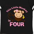 thumbnail image 4 of Inktastic Little Monkey Girl 4th Birthday Girls Toddler T-Shirt, 4 of 5