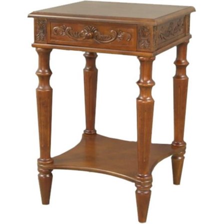 International Caravan 3859 Carved Wood Square Table