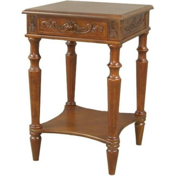 International Caravan 3859 Carved Wood Square Table