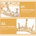 thumbnail image 3 of Weiweiguan 1Pc Wedding Bride Crystal Ancient Copper Round Shape Baroque Style Crown, 3 of 6