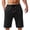 Black, variant on Mens Shorts Knee Length Summer Lightweight Breathable Elastic Waist Straight Leg Loose Beach Shorts with Pockets