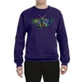 thumbnail image 2 of Wild Bobby, Colorful Rainbow Patterned Butterfly Animal Lover Unisex Crewneck Graphic Sweatshirt, Purple, X-Large, 2 of 3
