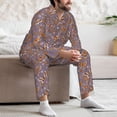 thumbnail image 7 of Naloa Daisies Flowers Men’s Pajamas Set - Long Sleeve Button Down Sleep Shirt and Pajama Bottoms Sleepwear Set-XX-Large, 7 of 7