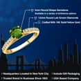 thumbnail image 2 of Gem Stone King 10K Yellow Gold Green Chrome Diopside and Lab Grown Diamond Engagement Ring for Women | 0.68 Cttw | Round 5MM | Gemstone Birthstone | Size 8, 2 of 6