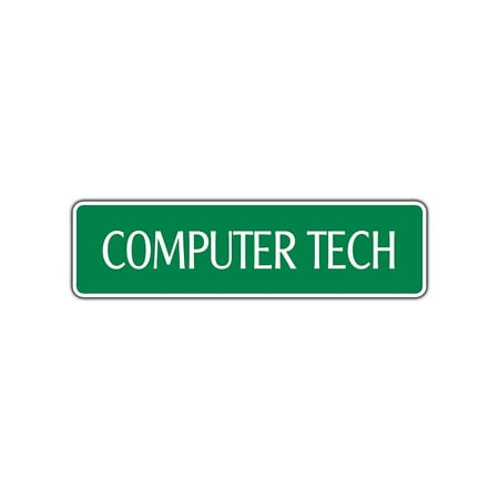 Computer Tech Street Sign Geek Repair Fix Apple PC Network Program IT Guy Gift