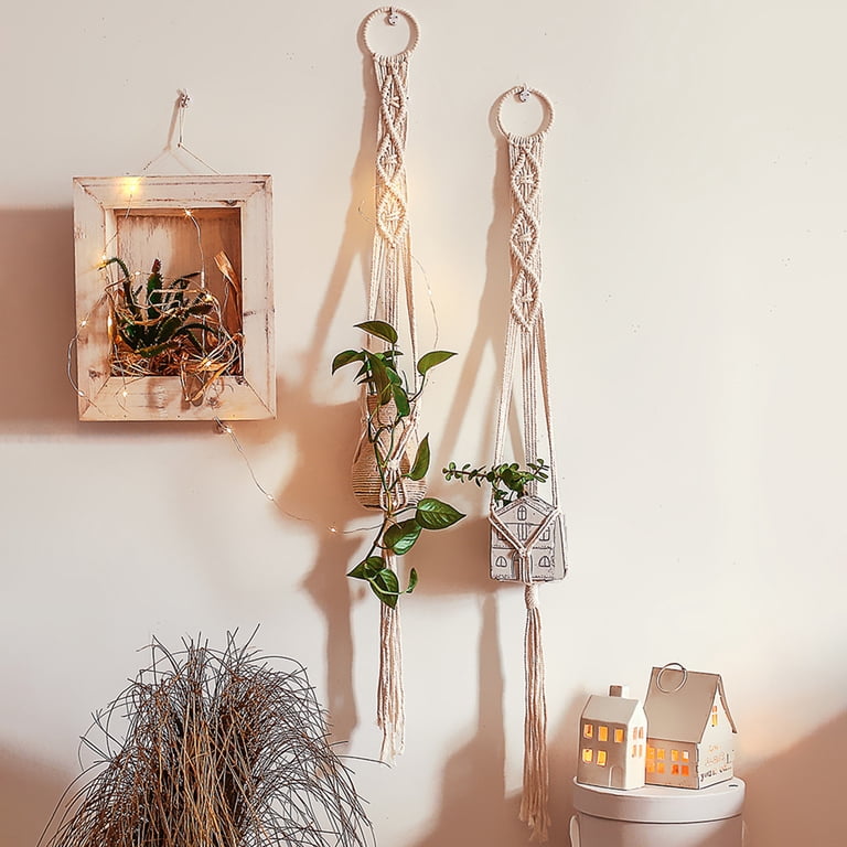 Hand-woven Plant Hanger Indoor Hanging Planter Basket with Wood Beads  Decorative Flower Pot Holder for Indoor Outdoor Boho Home Decor Net Bag  Hanging Holder - Walmart.com