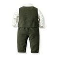 thumbnail image 6 of Pimfylm Baby Outfits Boy Baby Boys Gentleman Outfits Shorts Sets,Infant Shirt + Shorts + Bow Tie + Suspenders 3PCS Green,Size for 6-12 Months, 6 of 9