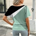 thumbnail image 4 of Short Sleeve Shirts for Women, Womens Casual V Neck Tops Loose Fit Color Block Shirts Short Sleeve Striped Button Down Tees Blouses for Summer, 4 of 6