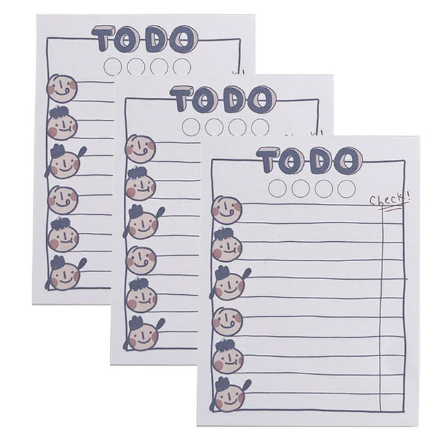 3PCS Small Adorable Plan Books Portable Notepads Creative Planners Memo Pads Stationery Note Papers