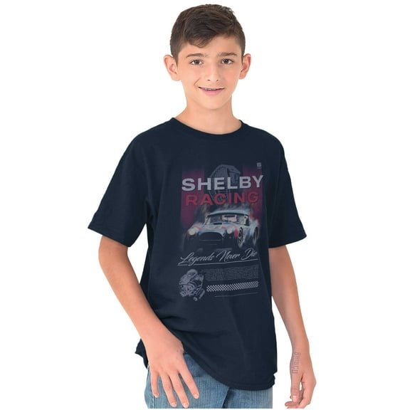 Shelby Racing Legends Never Die Crewneck T Shirts Boy Girl Teen Brisco Brands XS