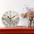 thumbnail image 2 of 10" Artistic Round Wall Decorative Desk Clock Wall Clock Home Decor Light Gray Mountains, 2 of 7