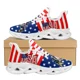 thumbnail image 1 of Zapatillas de deporte de verano con cordones y amortiguación de aire, con estampado de bandera estadounidense de águila americana, de malla, para mujer y hombre, con punta redonda., 1 of 6