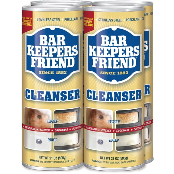 Bar Keepers Friend Multipurpose Cleanser Powder 21oz, 4 Pack