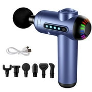 Massage Gun Pocket Fascia Gun Electric 20 Speed Handheld Muscle Percussion Massager with 6 Massage Heads Body Massager Pain Relief Muscle Relaxation Deep Tissue Vibrator Bag,blue