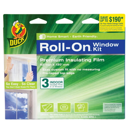 Duck Brand Roll-on Window Kit, Indoor, 3pk