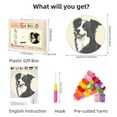 thumbnail image 2 of Latch Hook Rug Kit Cartoon Border Collie Dog Stamped Handmade Round Shape Carpet Crochet Yarn Craft DIY Hook and Latch Door Mat Tapestry for Christmas Home Floor Decor 50x50cm(2), 2 of 7